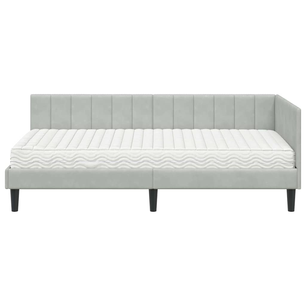 Struttura Letto Angolare con Materasso 2 pcs Grigio chiaro | homemem39