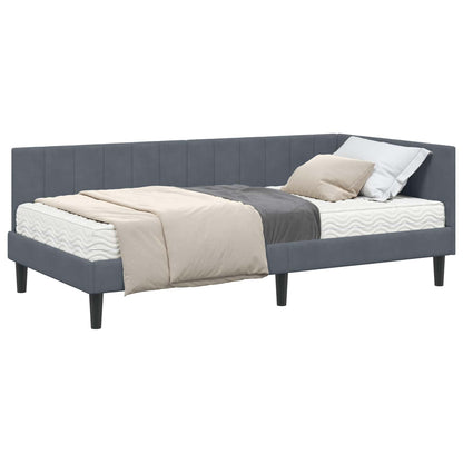 Struttura Letto Angolare con Materasso 2 pcs Grigio Velluto | homemem39