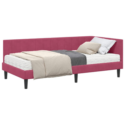 Struttura Letto Angolare con Materasso 2 pcs Verde Velluto | homemem39