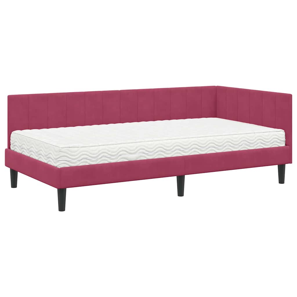 Struttura Letto Angolare con Materasso 2 pcs Verde Velluto | homemem39