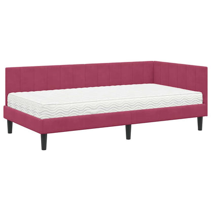Struttura Letto Angolare con Materasso 2 pcs Verde Velluto | homemem39