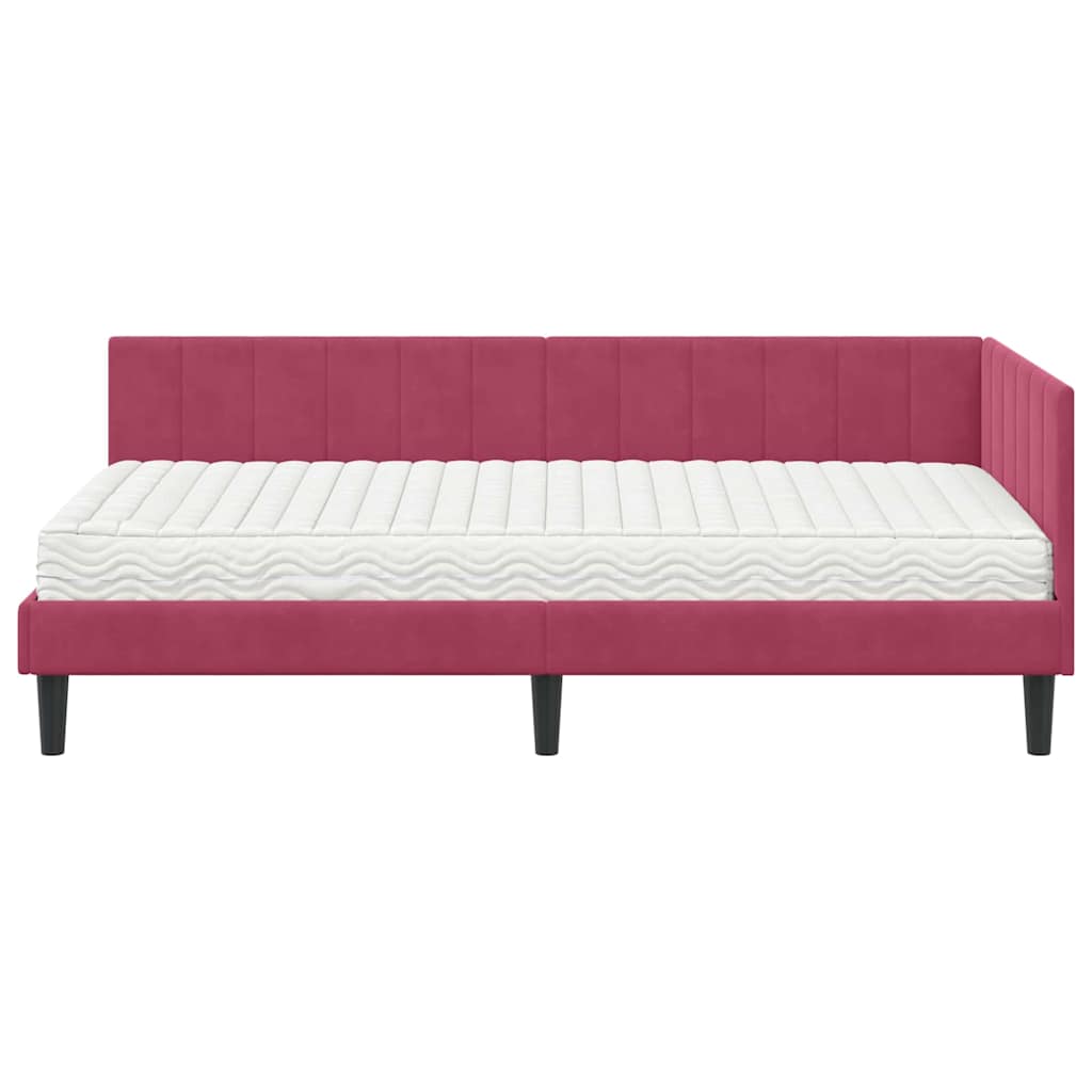 Struttura Letto Angolare con Materasso 2 pcs Verde Velluto | homemem39