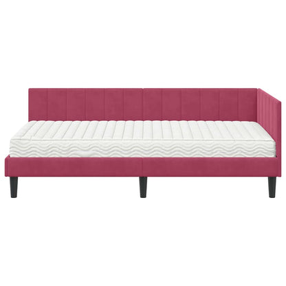 Struttura Letto Angolare con Materasso 2 pcs Verde Velluto | homemem39