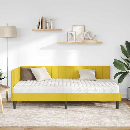 Struttura Letto Angolare con Materasso 2 pcs Giallo Velluto | homemem39