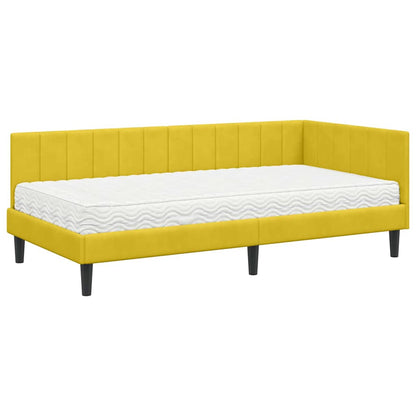 Struttura Letto Angolare con Materasso 2 pcs Giallo Velluto | homemem39