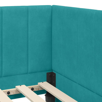 Struttura Letto Angolare con Materasso 2 pcs Turchese Velluto | homemem39