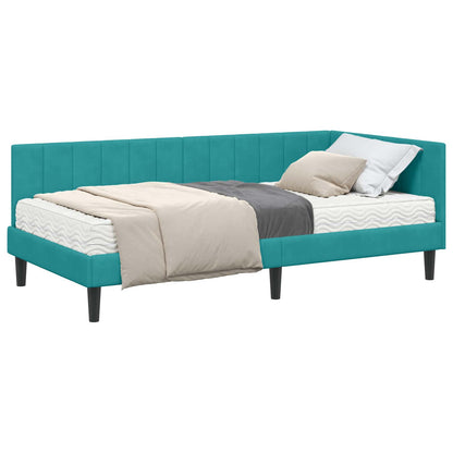 Struttura Letto Angolare con Materasso 2 pcs Turchese Velluto | homemem39