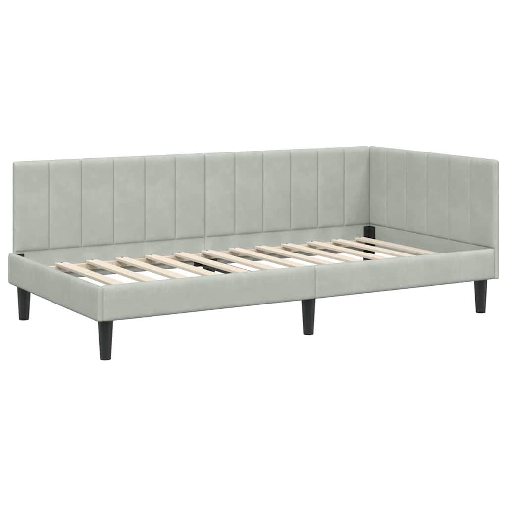 Struttura Letto Angolare con Materasso 2 pcs Grigio chiaro | homemem39