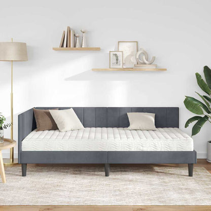 Struttura Letto Angolare con Materasso 2 pcs Grigio Velluto | homemem39