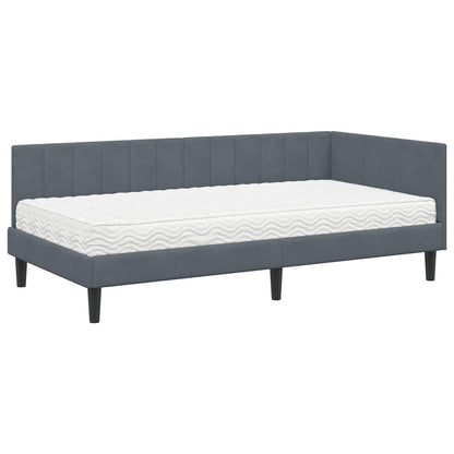 Struttura Letto Angolare con Materasso 2 pcs Grigio Velluto | homemem39