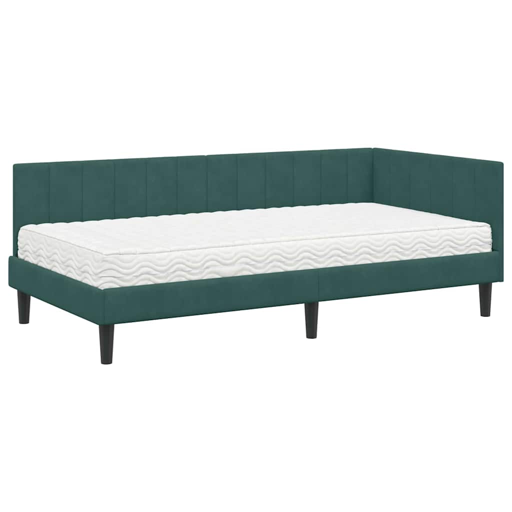 Struttura Letto Angolare con Materasso 2 pcs Verde Velluto | homemem39