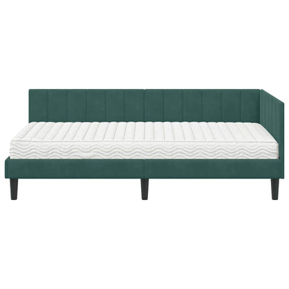 Struttura Letto Angolare con Materasso 2 pcs Verde Velluto | homemem39