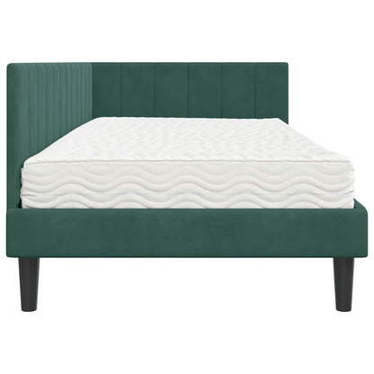 Struttura Letto Angolare con Materasso 2 pcs Verde Velluto | homemem39
