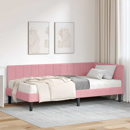 Struttura Letto Angolare con Materasso 2 pcs Grigio Velluto | homemem39