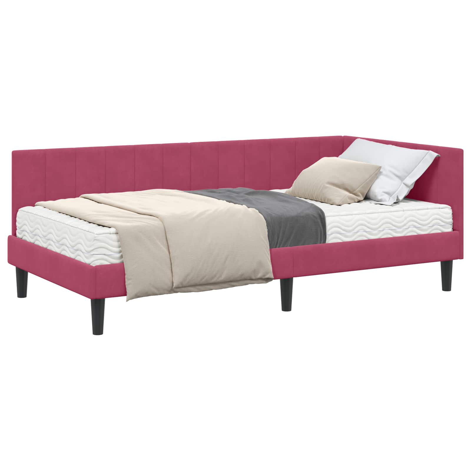 Struttura Letto Angolare con Materasso 2 pcs Verde Velluto | homemem39