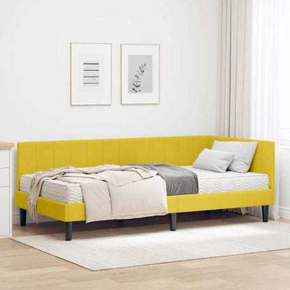 Struttura Letto Angolare con Materasso 2 pcs Giallo Velluto | homemem39