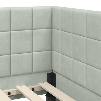 Struttura Letto Angolare con Materasso 2 pcs Grigio chiaro