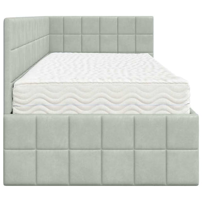 Struttura Letto Angolare con Materasso 2 pcs Grigio chiaro
