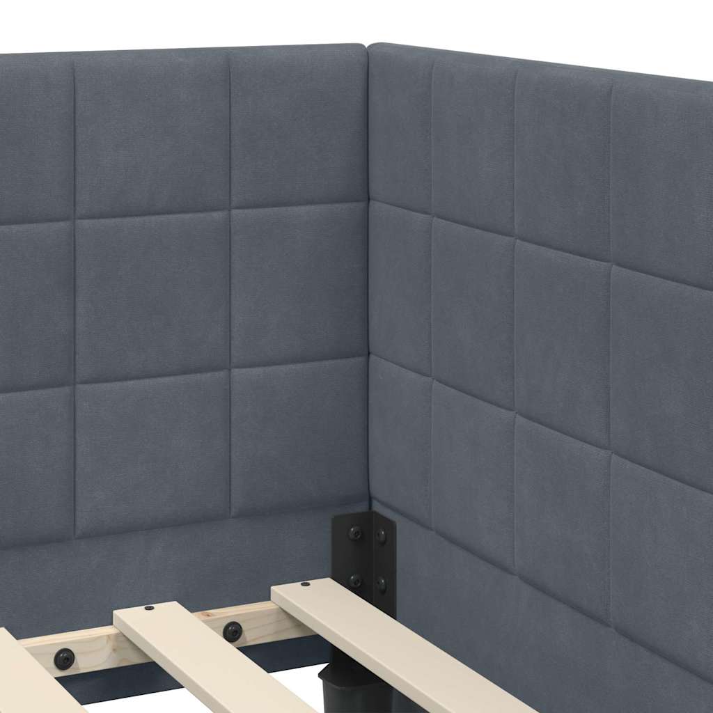 Struttura Letto Angolare con Materasso 2 pcs Grigio Velluto | homemem39