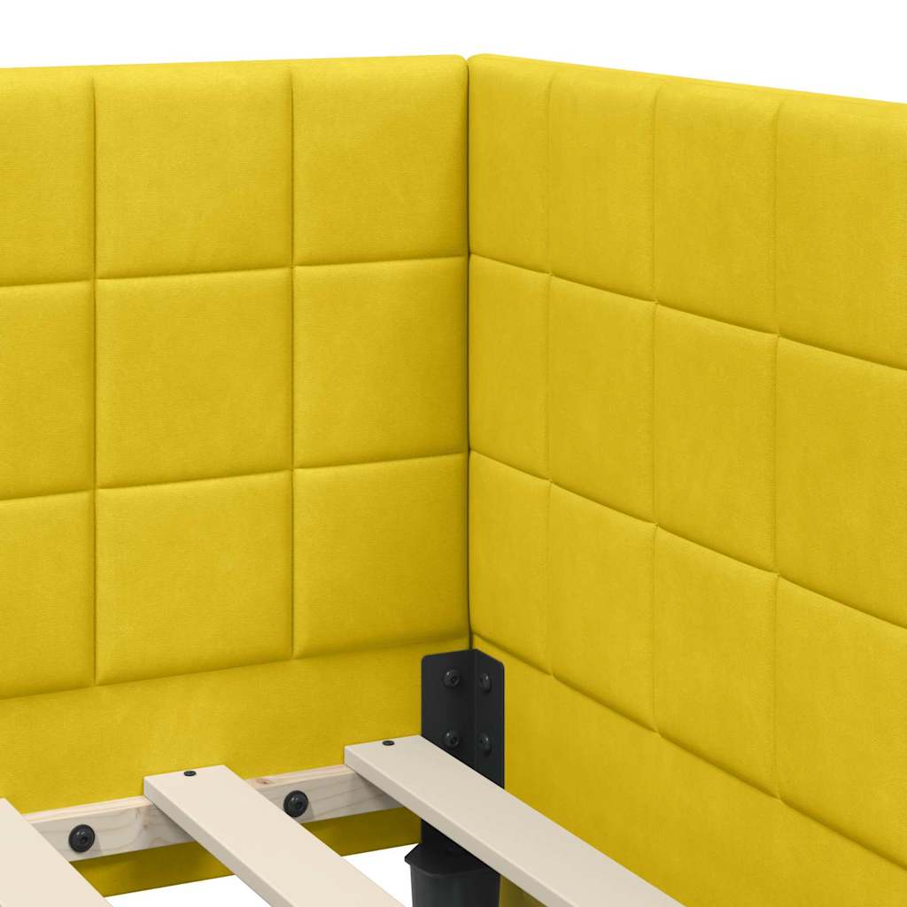 Struttura Letto Angolare con Materasso 2 pcs Giallo Velluto