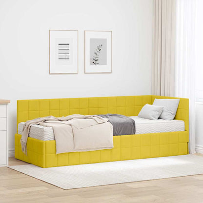 Struttura Letto Angolare con Materasso 2 pcs Giallo Velluto | homemem39