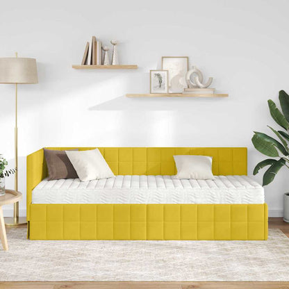 Struttura Letto Angolare con Materasso 2 pcs Giallo Velluto | homemem39