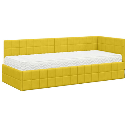 Struttura Letto Angolare con Materasso 2 pcs Giallo Velluto | homemem39