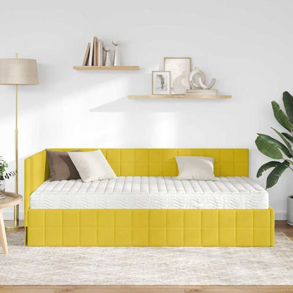 Struttura Letto Angolare con Materasso 2 pcs Giallo Velluto