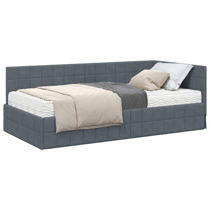 Struttura Letto Angolare con Materasso 2 pcs Grigio Velluto | homemem39