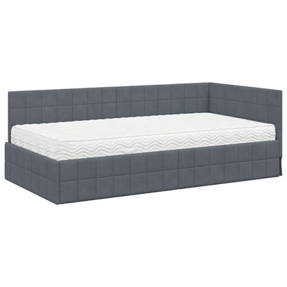 Struttura Letto Angolare con Materasso 2 pcs Grigio Velluto | homemem39