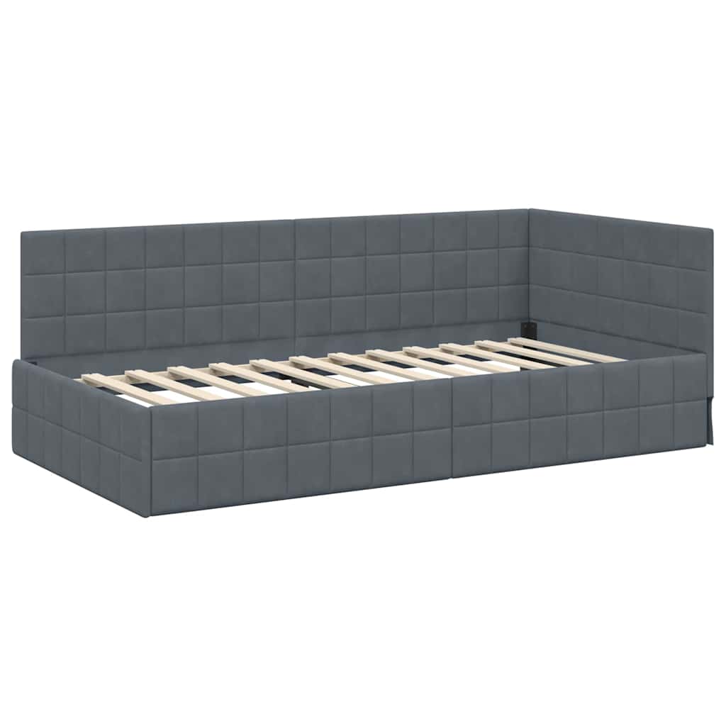 Struttura Letto Angolare con Materasso 2 pcs Grigio Velluto | homemem39