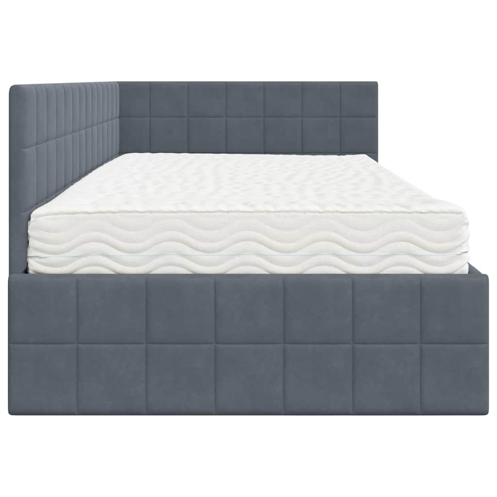 Struttura Letto Angolare con Materasso 2 pcs Grigio Velluto | homemem39
