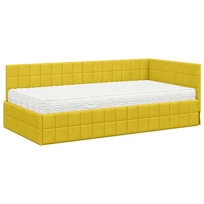 Struttura Letto Angolare con Materasso 2 pcs Giallo Velluto