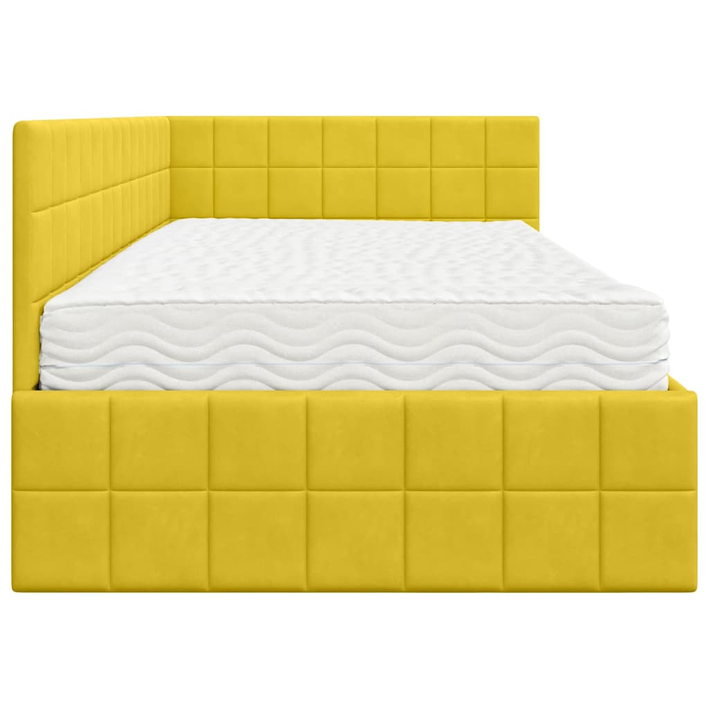 Struttura Letto Angolare con Materasso 2 pcs Giallo Velluto