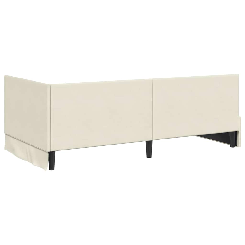 Struttura Letto Angolare con Materasso 2 pcs Crema Velluto | homemem39