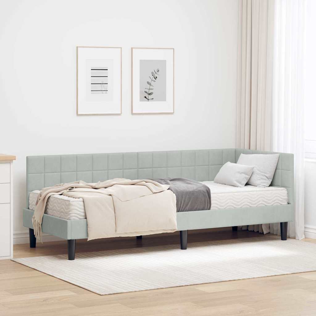 Struttura Letto Angolare con Materasso 2 pcs Grigio chiaro