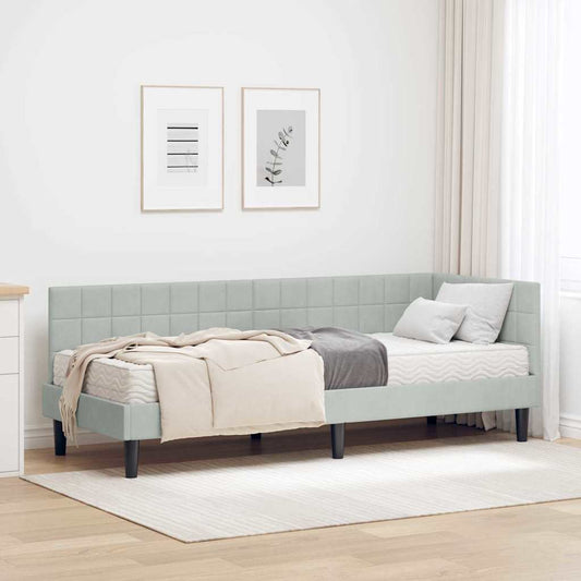 Struttura Letto Angolare con Materasso 2 pcs Grigio chiaro