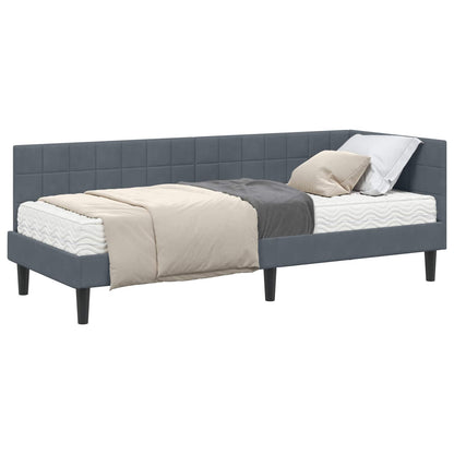 Struttura Letto Angolare con Materasso 2 pcs Grigio Velluto