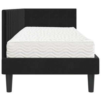 Struttura Letto Angolare con Materasso 2 pcs Nero Velluto | homemem39