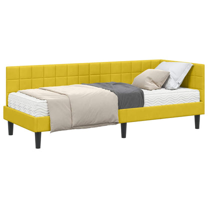 Struttura Letto Angolare con Materasso 2 pcs Giallo Velluto
