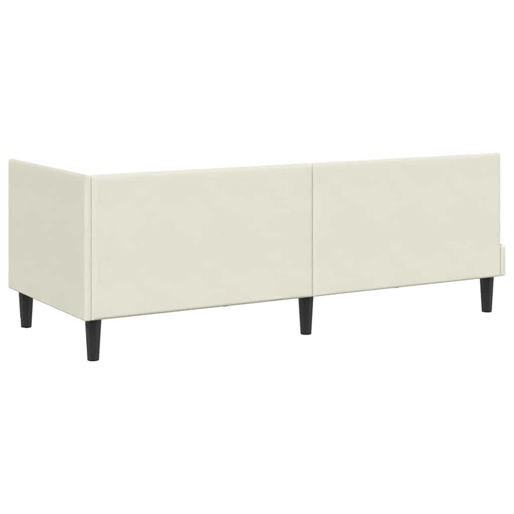 Struttura Letto Angolare con Materasso 2 pcs Crema Velluto