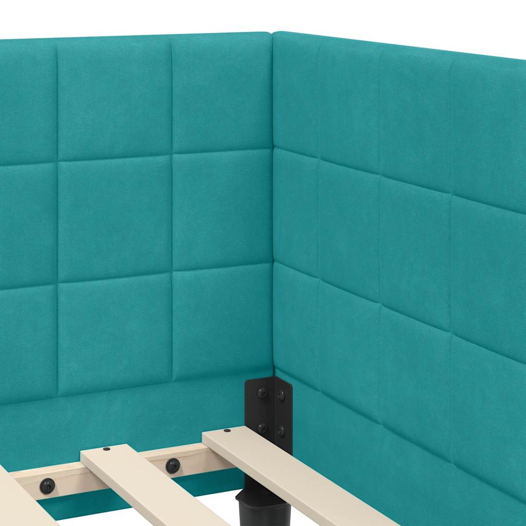 Struttura Letto Angolare con Materasso 2 pcs Turchese Velluto | homemem39