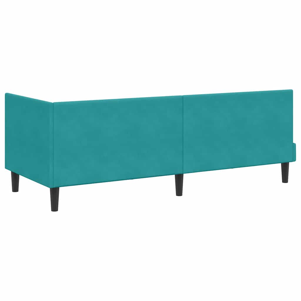 Struttura Letto Angolare con Materasso 2 pcs Turchese Velluto | homemem39