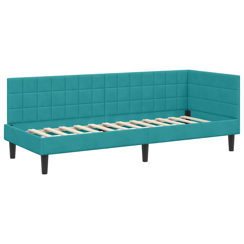 Struttura Letto Angolare con Materasso 2 pcs Turchese Velluto | homemem39