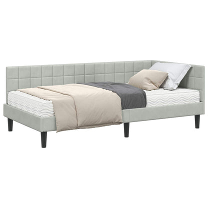 Struttura Letto Angolare con Materasso 2 pcs Grigio chiaro