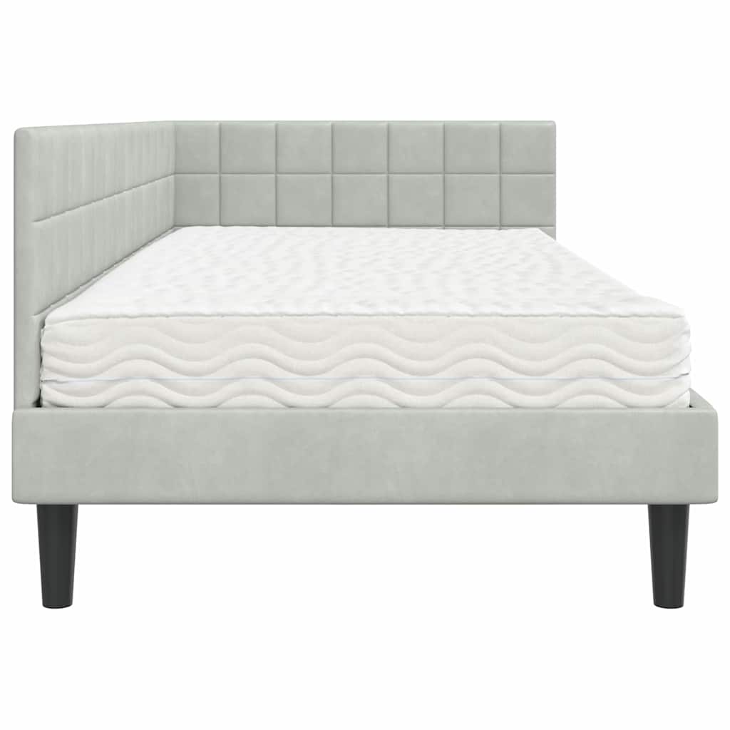 Struttura Letto Angolare con Materasso 2 pcs Grigio chiaro