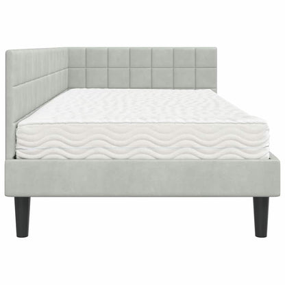 Struttura Letto Angolare con Materasso 2 pcs Grigio chiaro