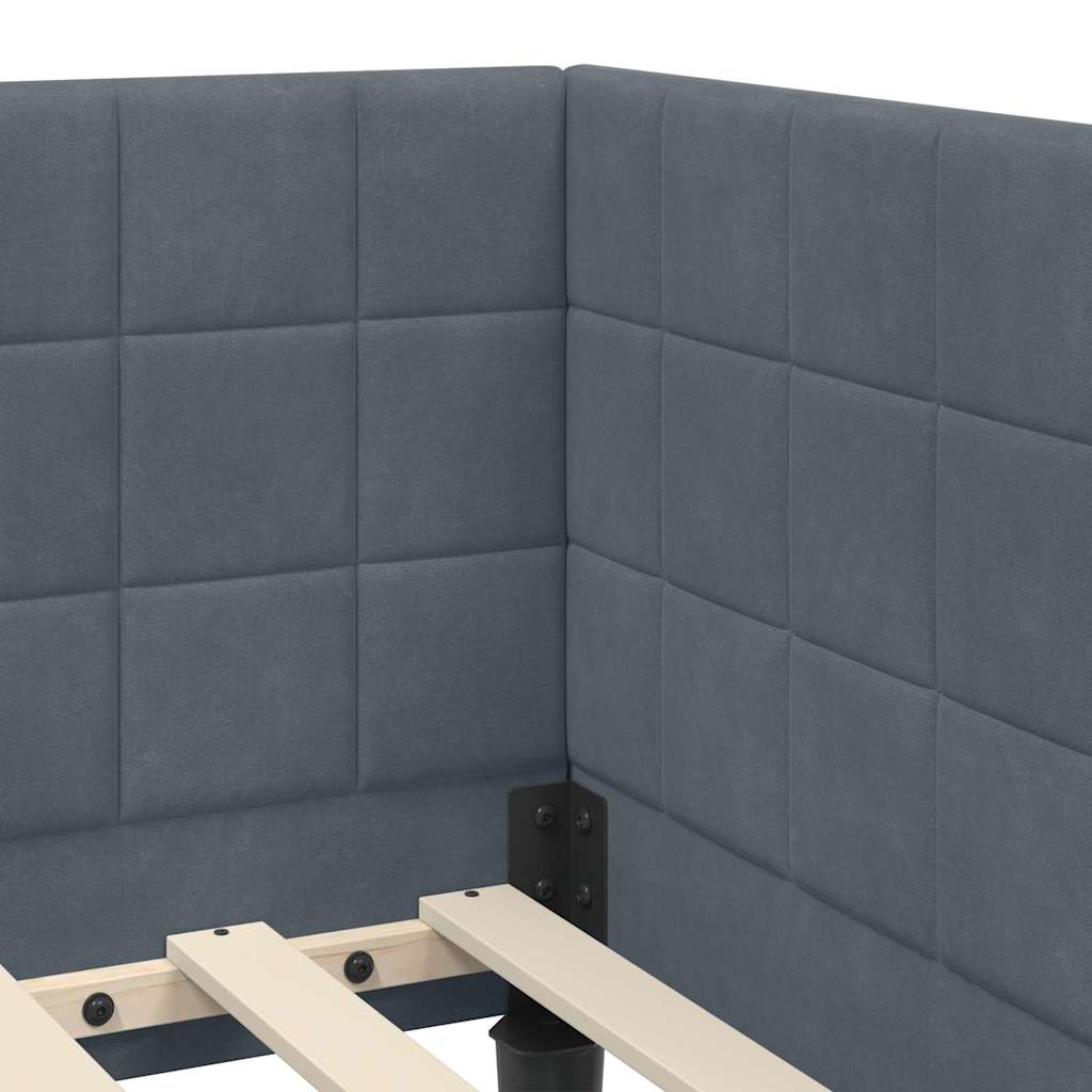 Struttura Letto Angolare con Materasso 2 pcs Grigio Velluto | homemem39