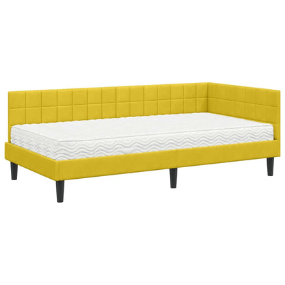 Struttura Letto Angolare con Materasso 2 pcs Giallo Velluto | homemem39
