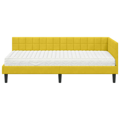Struttura Letto Angolare con Materasso 2 pcs Giallo Velluto | homemem39